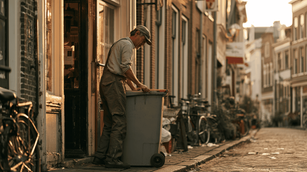 container buiten zetten